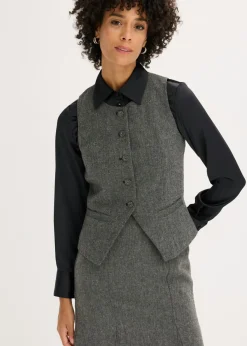 Hot Chaleco con aspecto tweed Mujer Chaquetas Y Abrigos