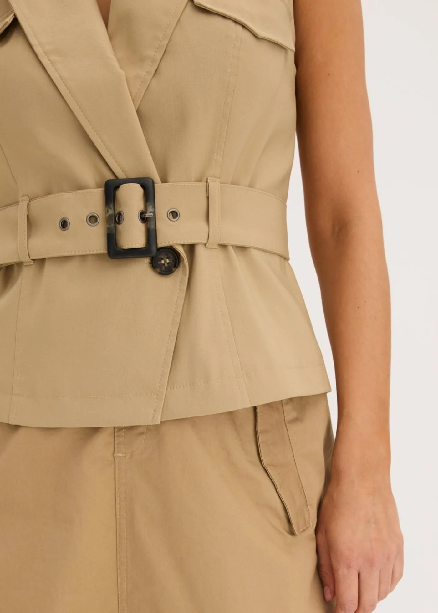Hot Chaleco con cinturón Mujer Chaquetas Y Abrigos