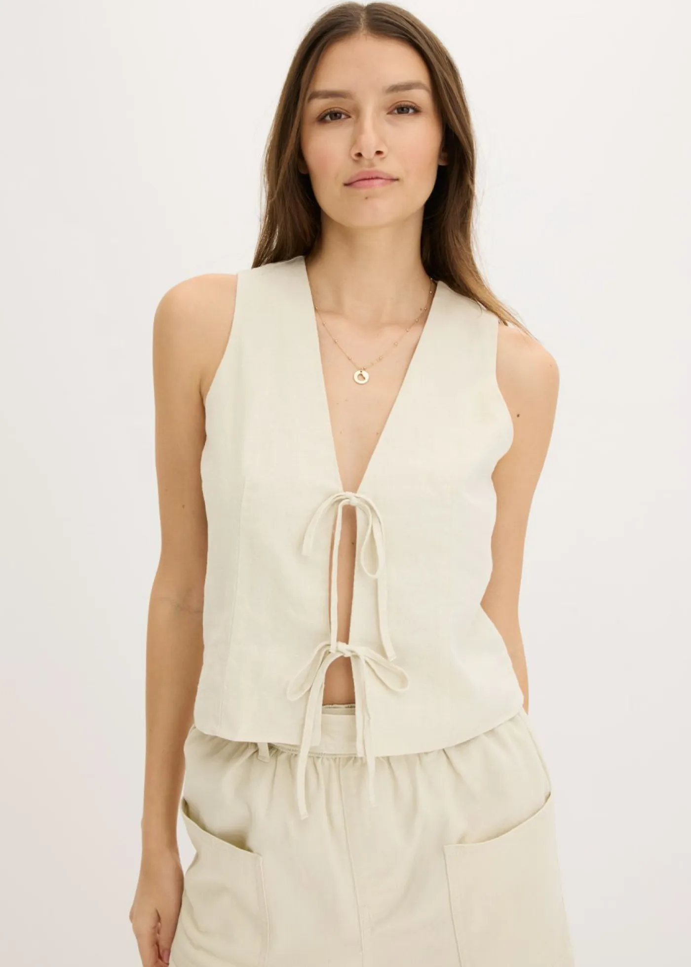 New Chaleco con lazos Mujer Chaquetas Y Abrigos