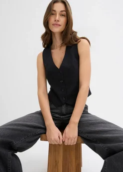 New Chaleco corto de traje Mujer Esenciales|Chaquetas Y Abrigos