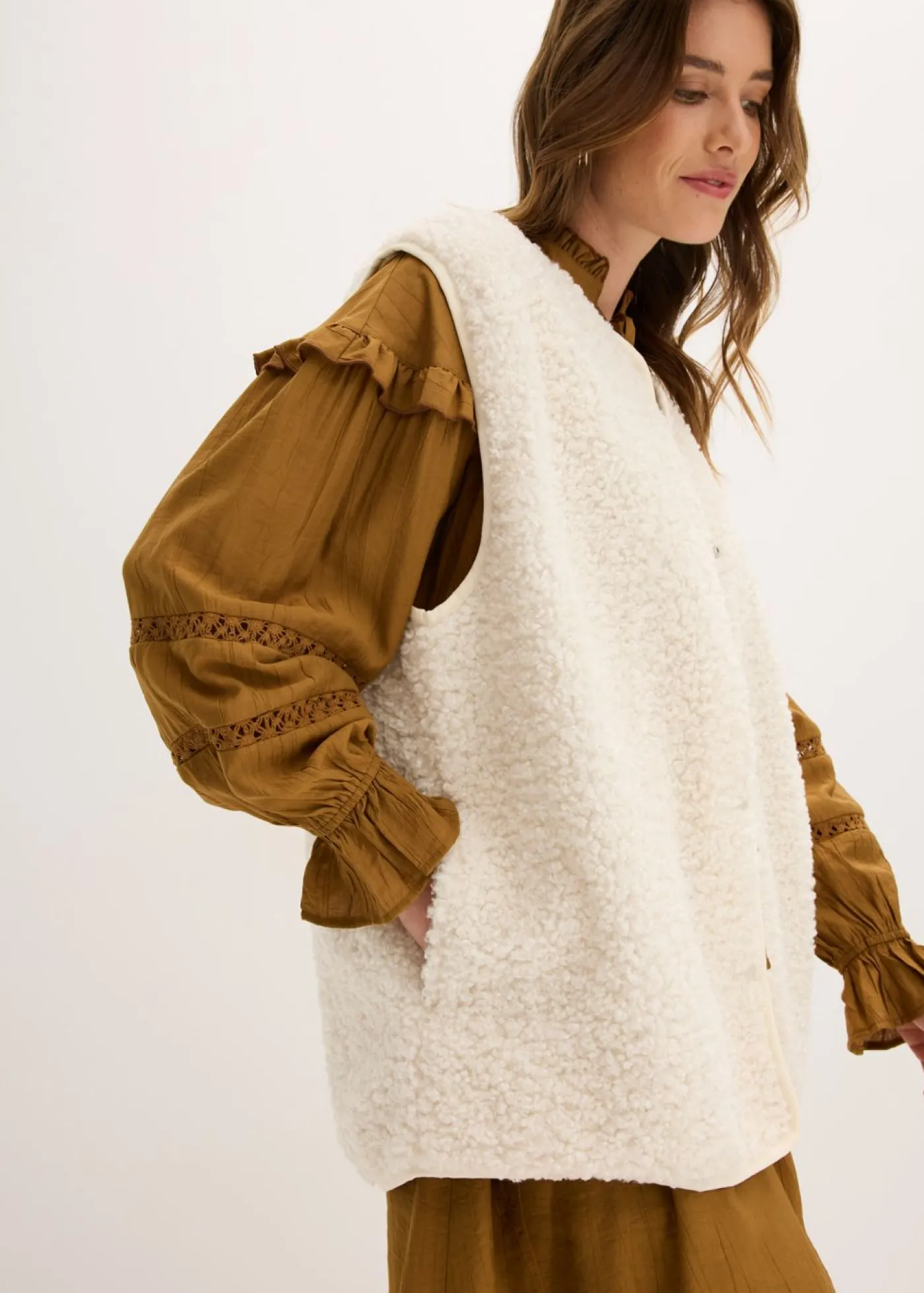 Chaleco de pelo Mujer Ropa Cómoda|Chaquetas Y Abrigos