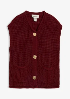Sale Chaleco de punto con bolsillos Mujer Chaquetas Y Abrigos|Ropa De Punto