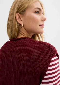 Sale Chaleco de punto con bolsillos Mujer Chaquetas Y Abrigos|Ropa De Punto