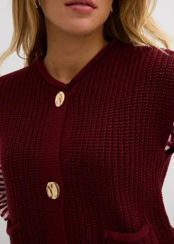 Sale Chaleco de punto con bolsillos Mujer Chaquetas Y Abrigos|Ropa De Punto