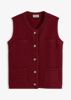 Outlet Chaleco de punto con contenido de viscosa Mujer Chaquetas Y Abrigos|Ropa De Punto