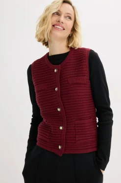 Outlet Chaleco de punto con contenido de viscosa Mujer Chaquetas Y Abrigos|Ropa De Punto