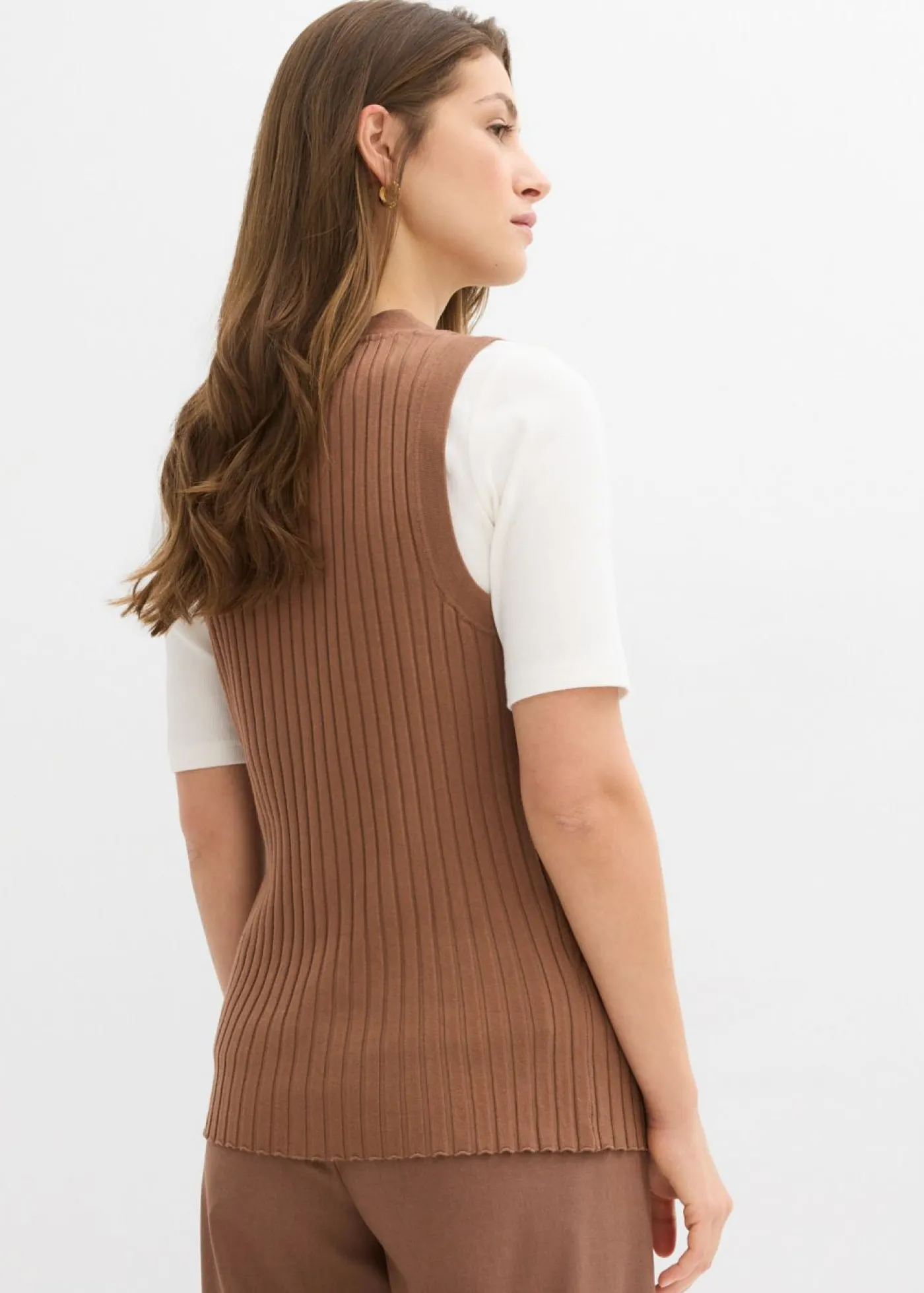 Discount Chaleco de punto de canalé Mujer Chaquetas Y Abrigos|Novedades