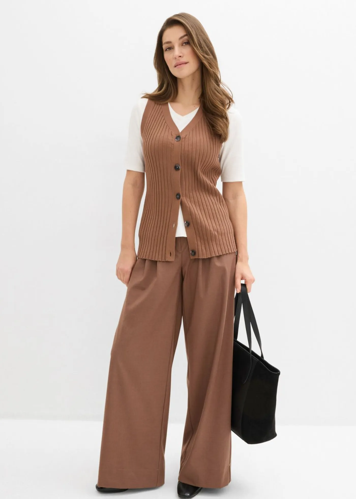 Discount Chaleco de punto de canalé Mujer Chaquetas Y Abrigos|Novedades