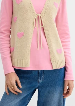 Best Chaleco de punto de mezcla de algodón Mujer Chaquetas Y Abrigos|Ropa De Punto