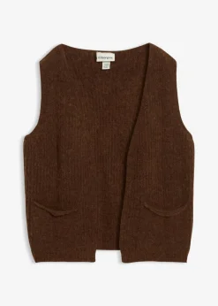 Chaleco de punto grueso con lana de alpaca Mujer Premium|Jerséis