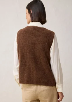 Chaleco de punto grueso con lana de alpaca Mujer Premium|Jerséis
