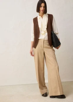 Chaleco de punto grueso con lana de alpaca Mujer Premium|Jerséis