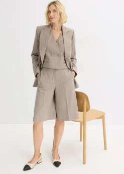 Outlet Chaleco de traje de raya diplomática Mujer Chaquetas Y Abrigos