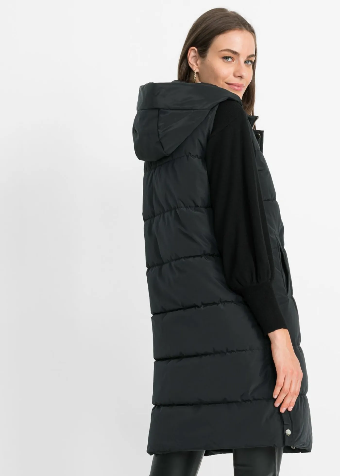 Outlet Chaleco guateado con capucha Mujer Chaquetas Y Abrigos