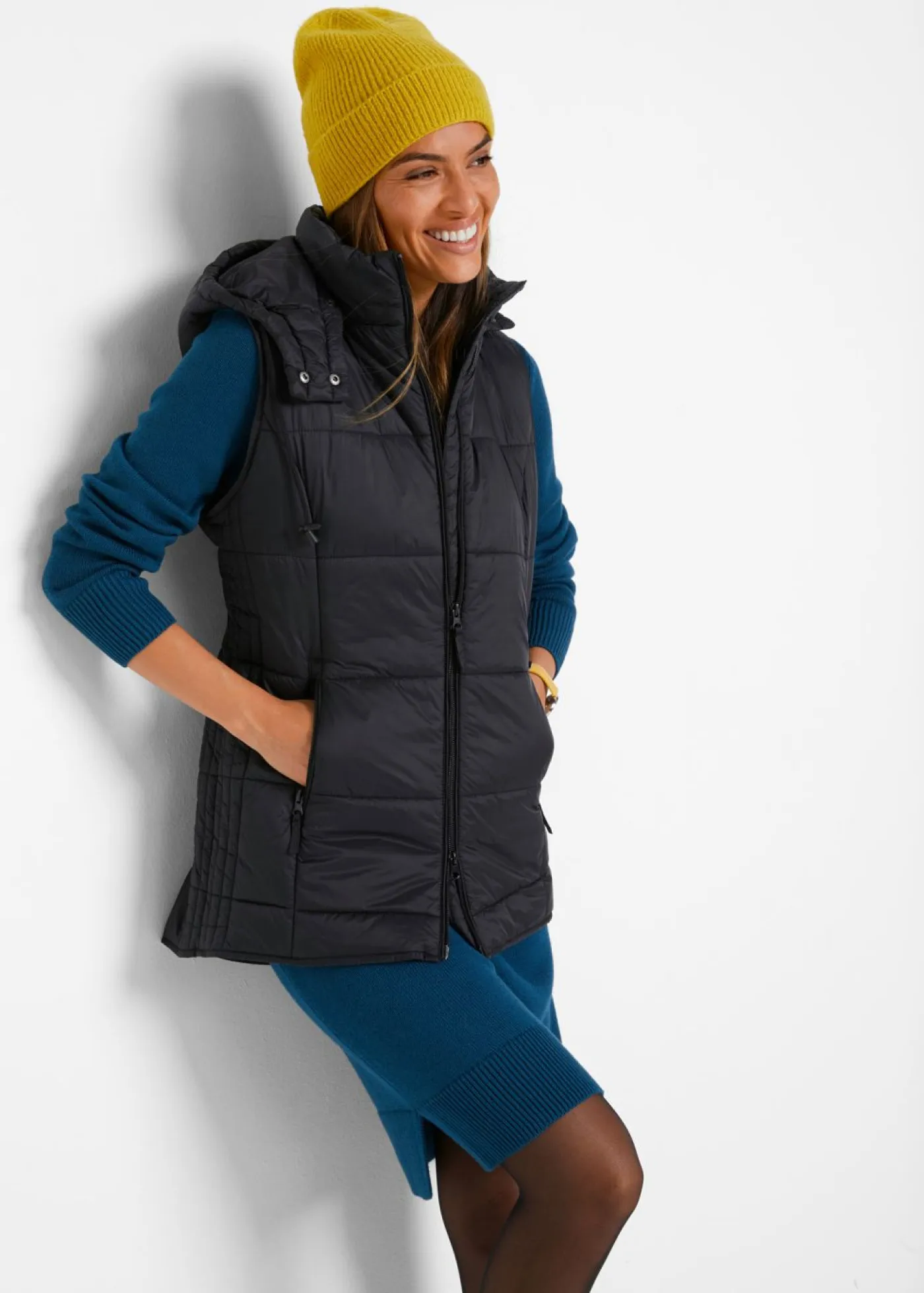 Sale Chaleco guateado con capucha desmontable Mujer Chaquetas Y Abrigos