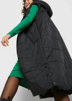 Outlet Chaleco largo acolchado con capucha y aberturas laterales Mujer Chaquetas Y Abrigos