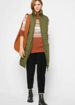 Online Chaleco largo con cuello alto Mujer Chaquetas Y Abrigos