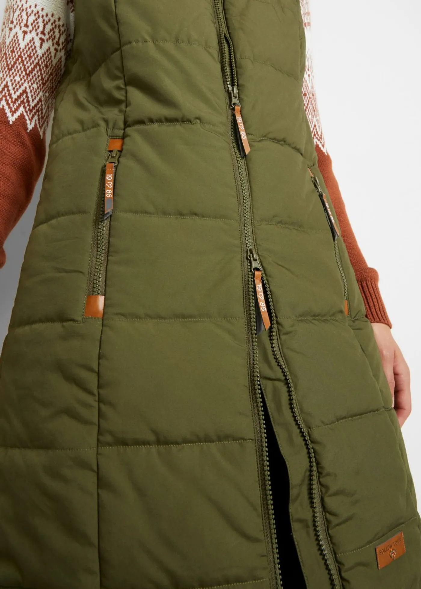 Online Chaleco largo con cuello alto Mujer Chaquetas Y Abrigos