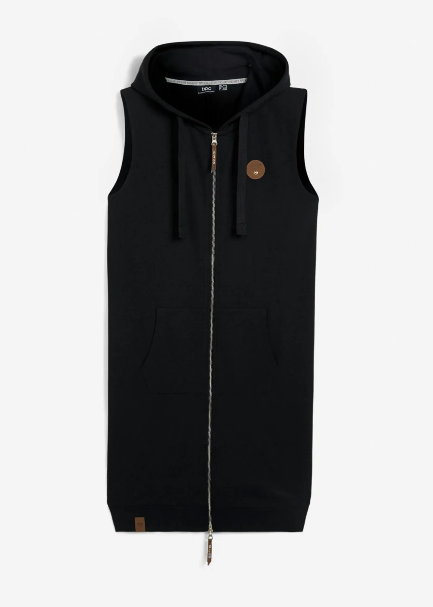 Outlet Chaleco largo tipo sudadera con capucha de mezcla de algodón Mujer Ropa Cómoda|Chaquetas Y Abrigos