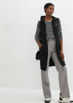 Outlet Chaleco largo tipo sudadera con capucha de mezcla de algodón Mujer Ropa Cómoda|Chaquetas Y Abrigos