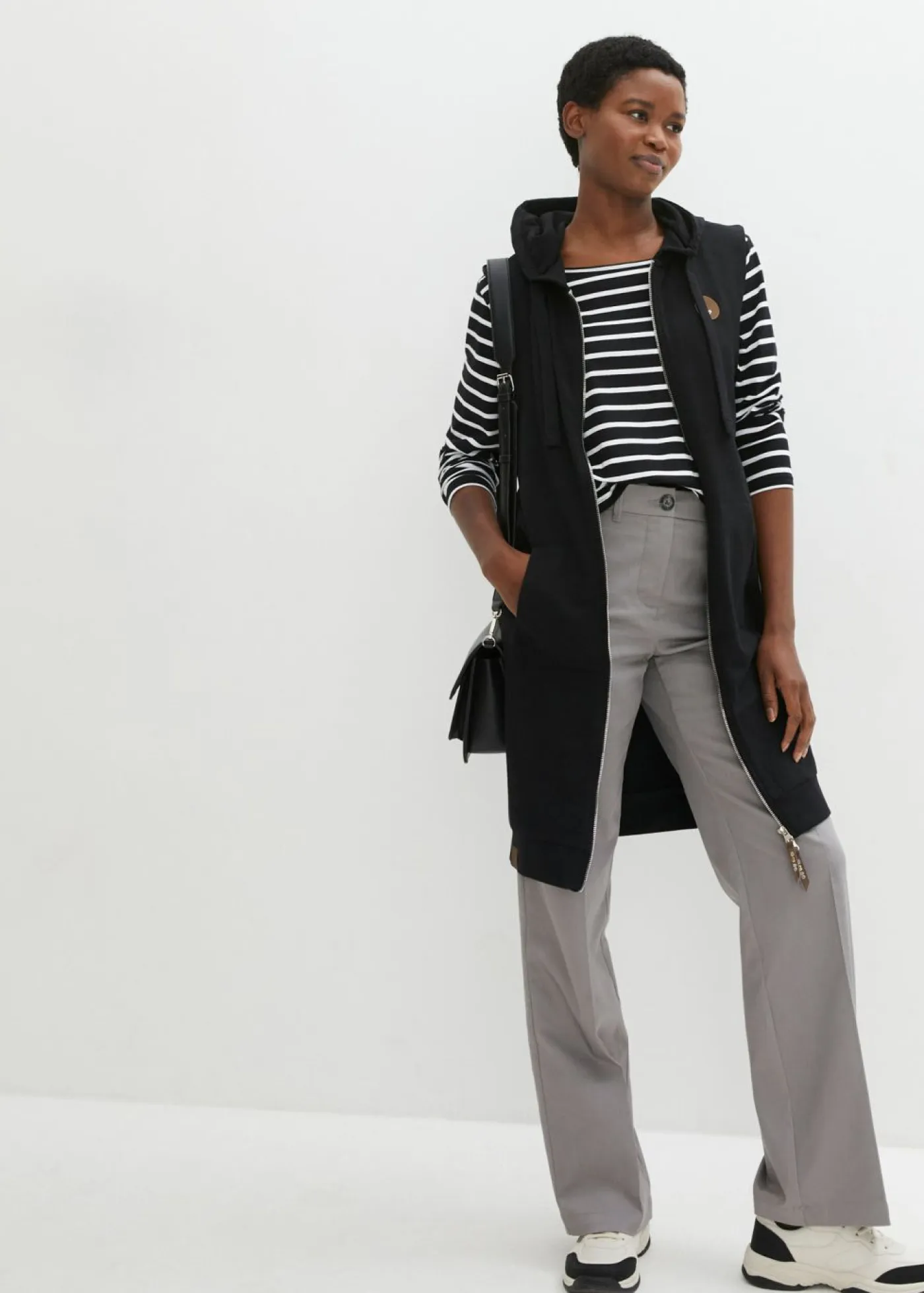 Outlet Chaleco largo tipo sudadera con capucha de mezcla de algodón Mujer Ropa Cómoda|Chaquetas Y Abrigos