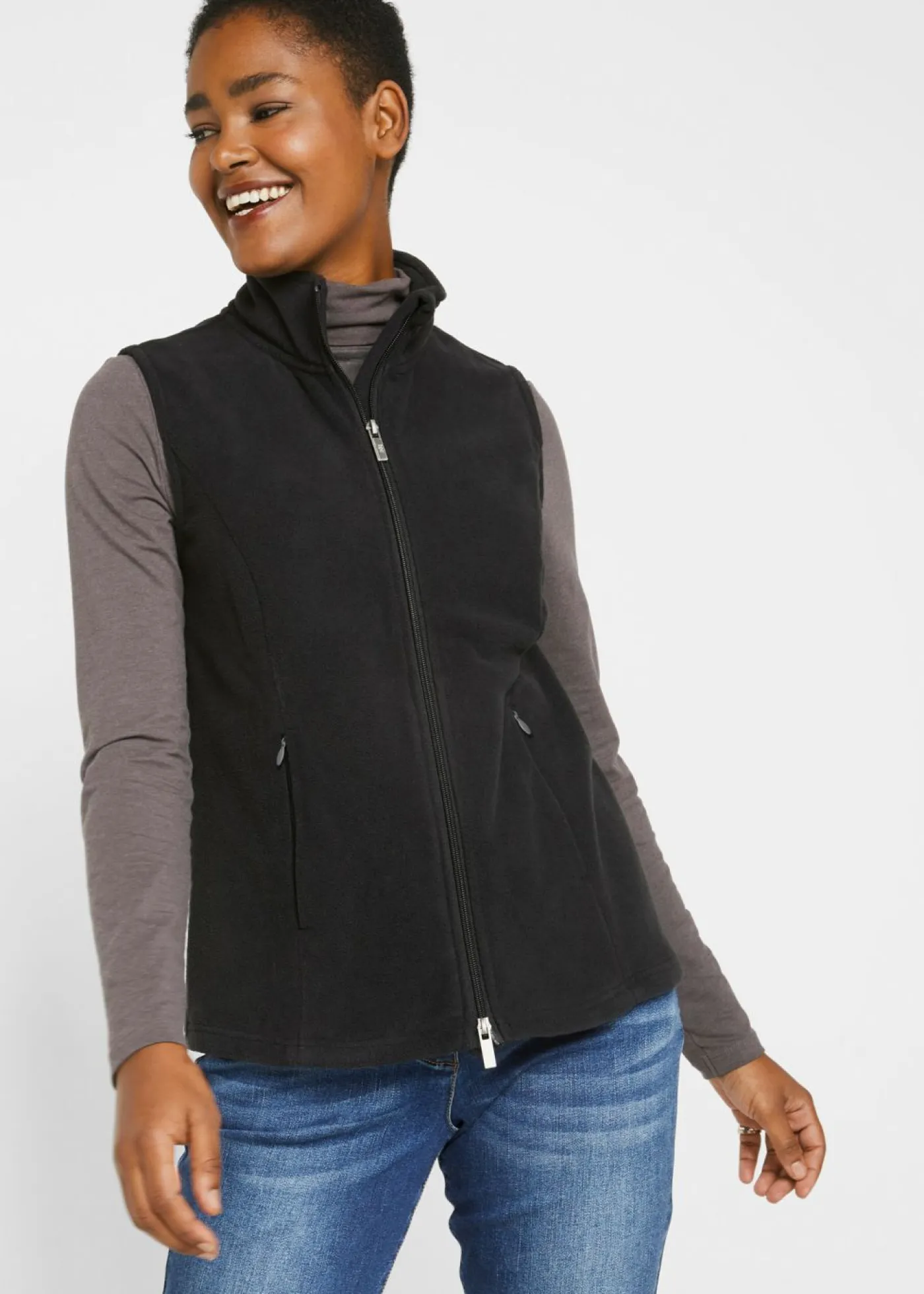 Discount Chaleco polar con bolsillos Mujer Ropa Cómoda|Chaquetas Y Abrigos