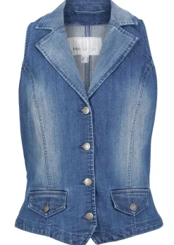 Online Chaleco vaquero elástico Mujer Chaquetas Y Abrigos