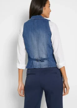 Online Chaleco vaquero elástico Mujer Chaquetas Y Abrigos
