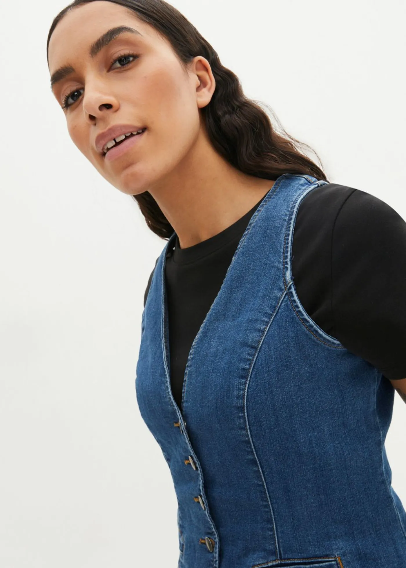 New Chaleco vaquero elástico Mujer Chaquetas Y Abrigos