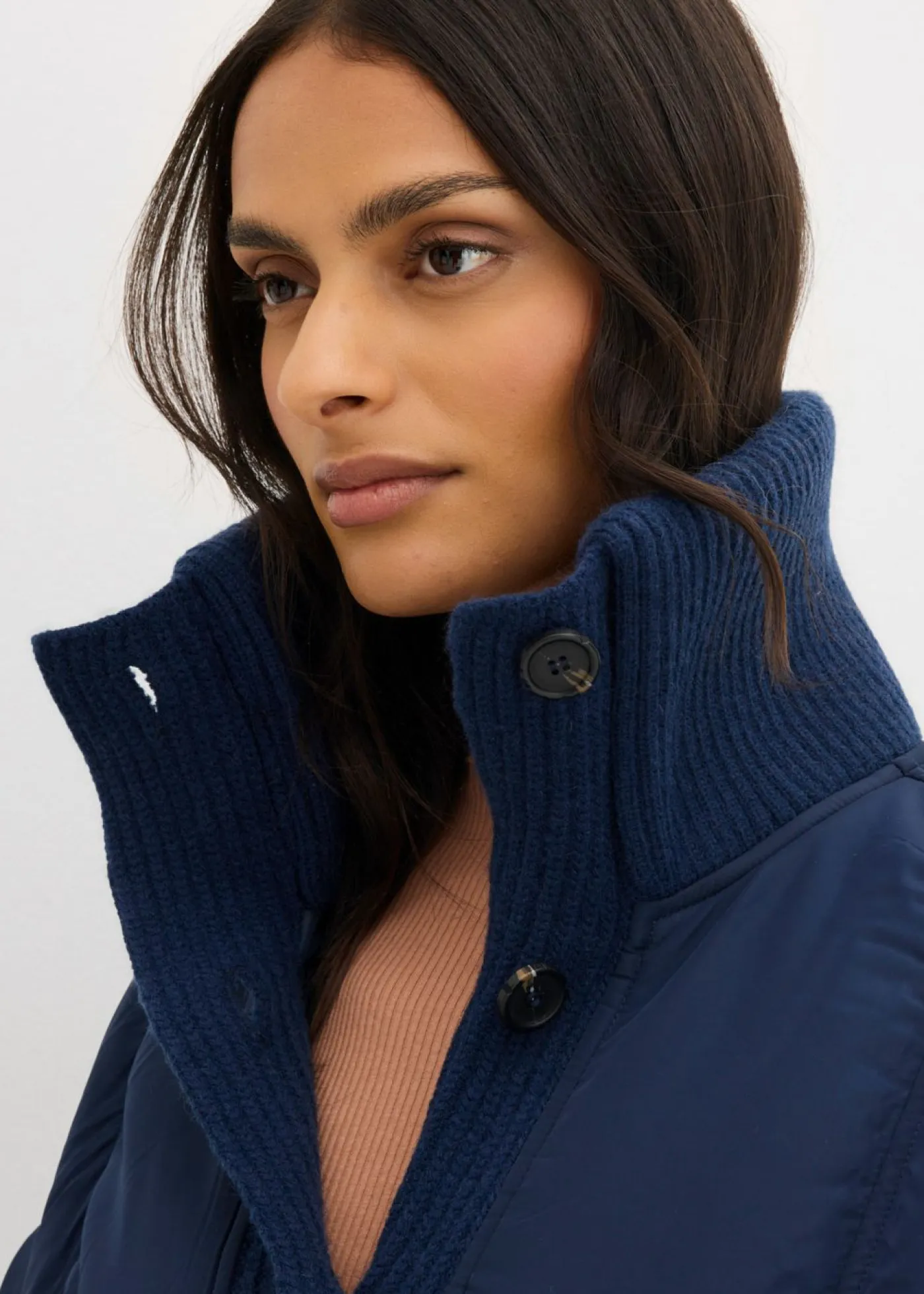 Hot Chaqueta acolchada con puños de punto Mujer Chaquetas Y Abrigos