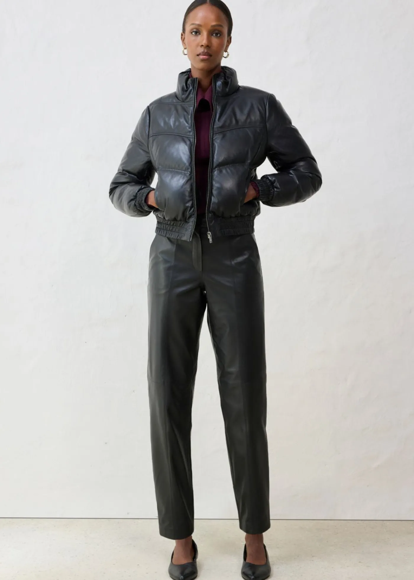Clearance Chaqueta acolchada de napa de cordero Mujer Premium|Chaquetas Y Abrigos