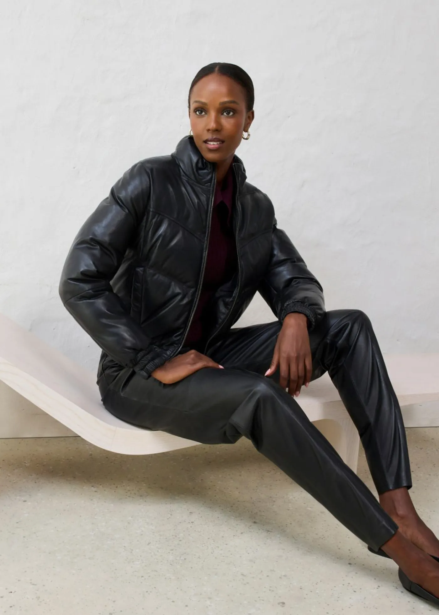 Clearance Chaqueta acolchada de napa de cordero Mujer Premium|Chaquetas Y Abrigos