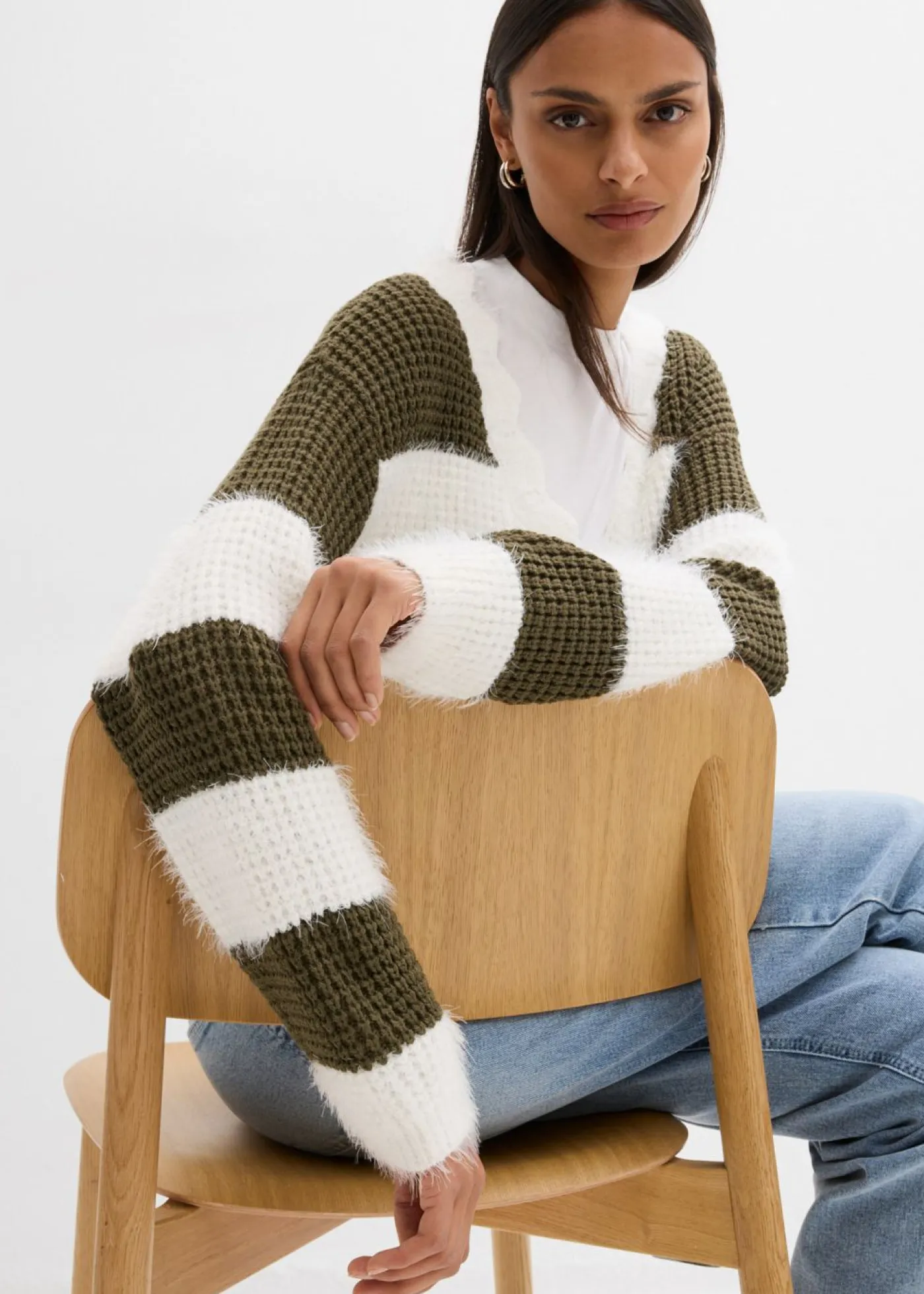 Online Chaqueta ancha de punto grueso Mujer Jerséis|Novedades