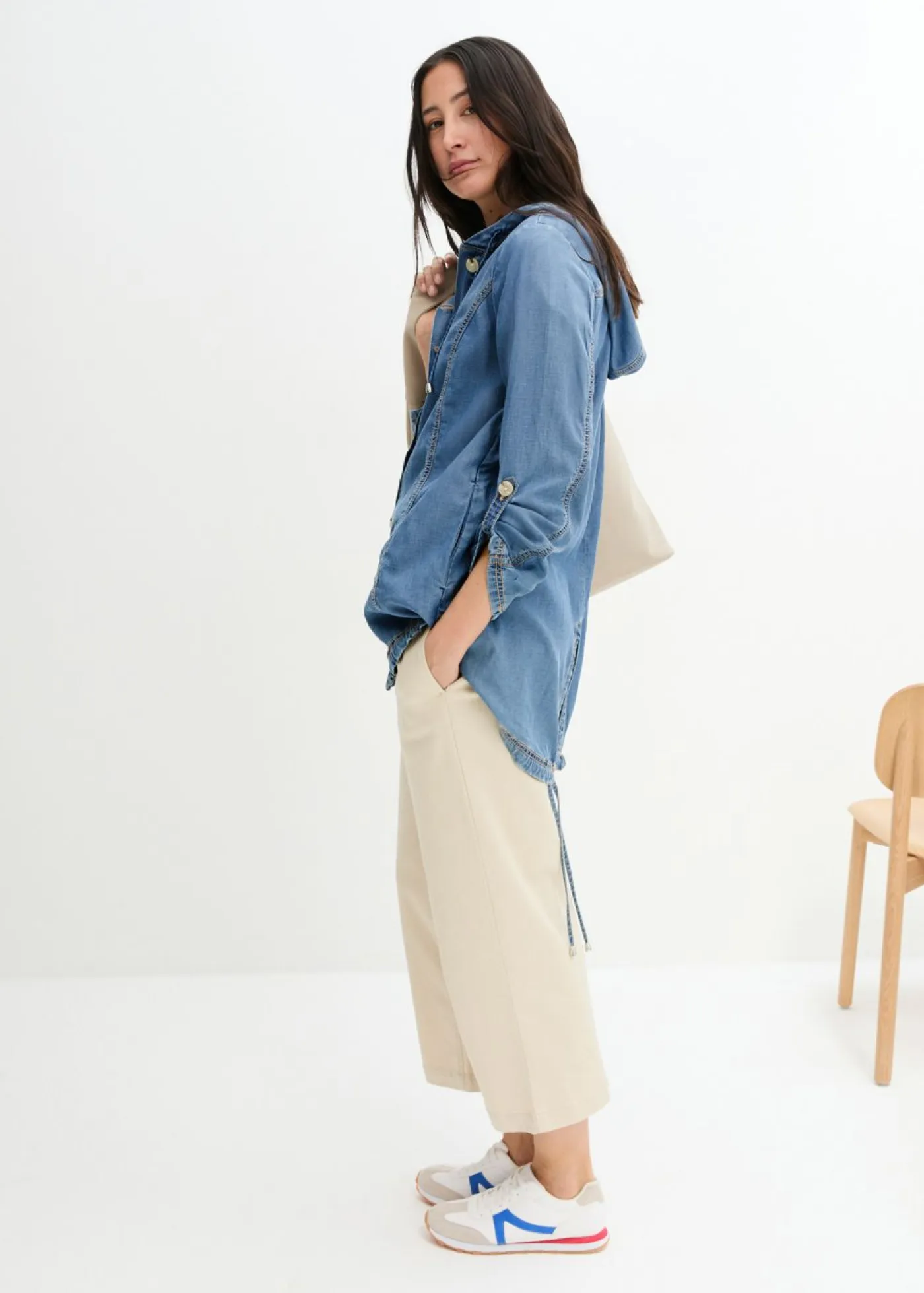 Best Chaqueta camisera con lino refrescante Mujer Chaquetas Y Abrigos