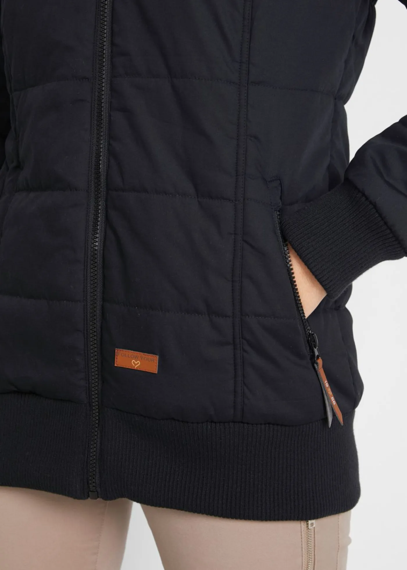 New Chaqueta con detalles de piel sintética para exteriores Mujer Chaquetas Y Abrigos
