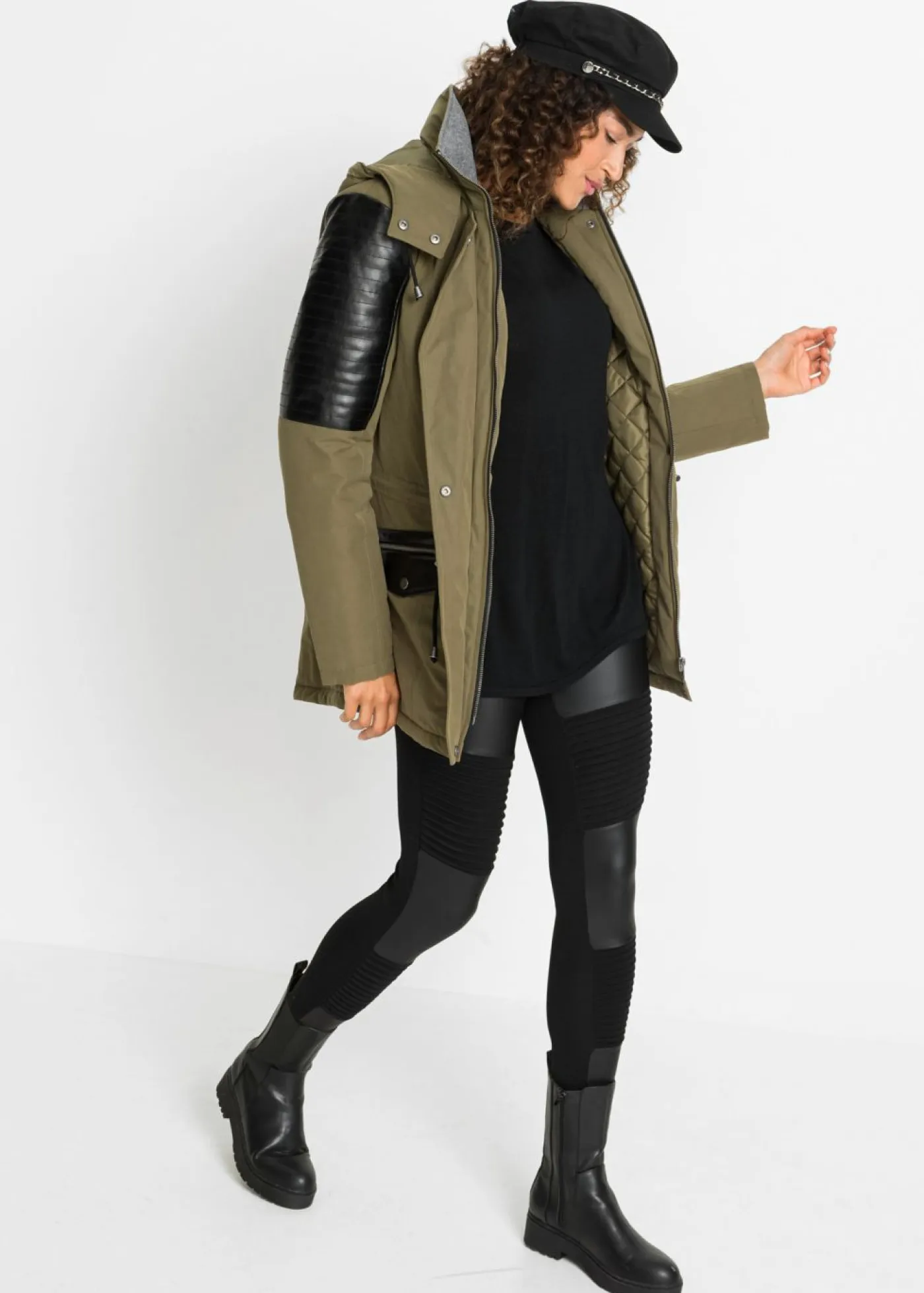 Chaqueta con insertos de piel sintética Mujer Chaquetas Y Abrigos