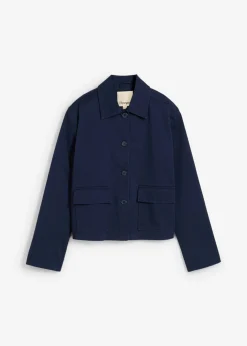 Chaqueta corta de entretiempo de mezcla de algodón orgánico elástico Mujer Esenciales|Chaquetas Y Abrigos