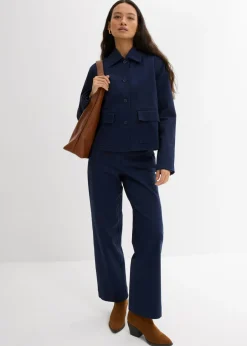 Chaqueta corta de entretiempo de mezcla de algodón orgánico elástico Mujer Esenciales|Chaquetas Y Abrigos