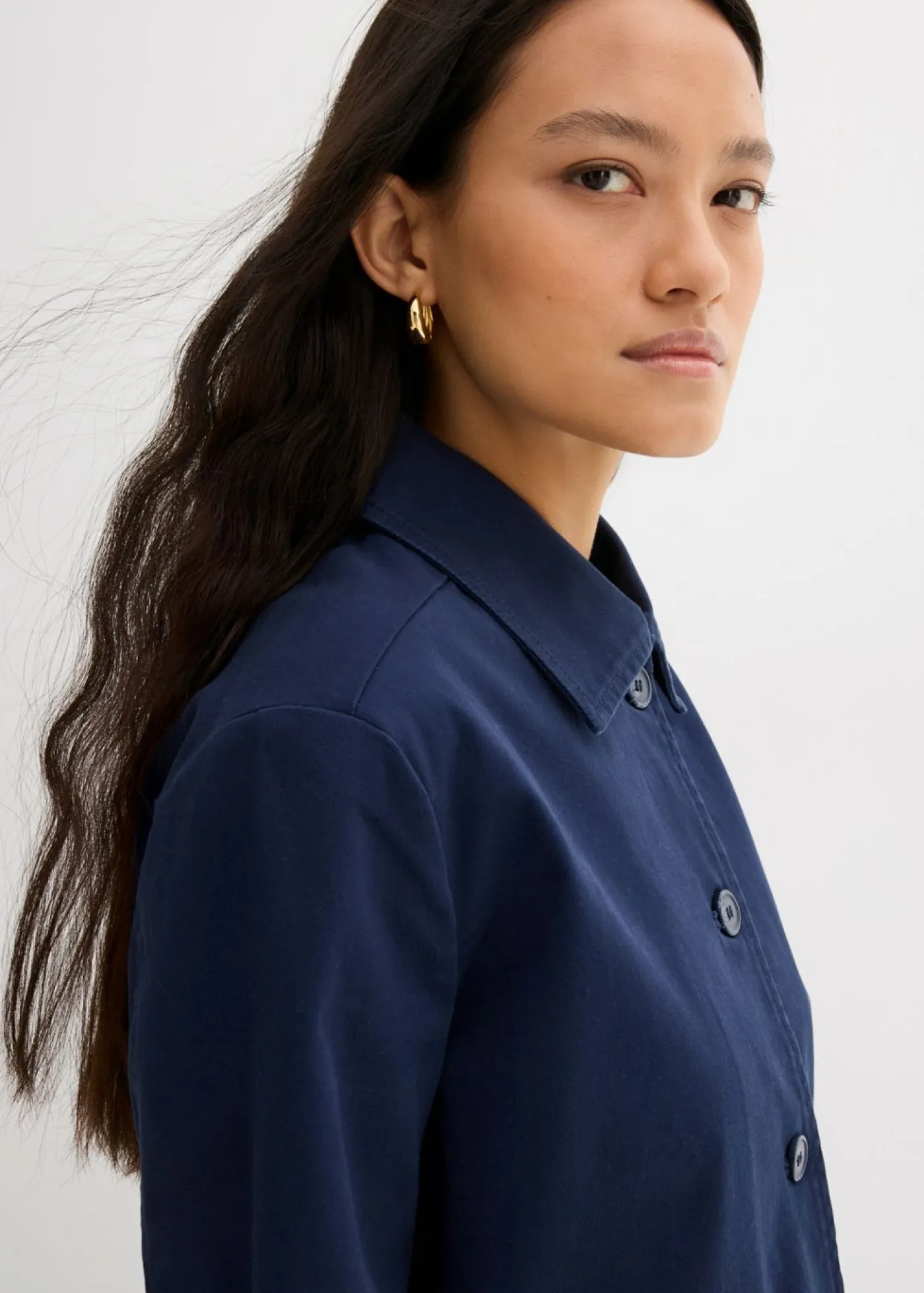 Chaqueta corta de entretiempo de mezcla de algodón orgánico elástico Mujer Esenciales|Chaquetas Y Abrigos