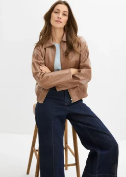 Online Chaqueta corta de piel sintética Mujer Chaquetas Y Abrigos|Novedades