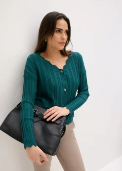 Discount Chaqueta corta de punto ajour Mujer Jerséis|Novedades