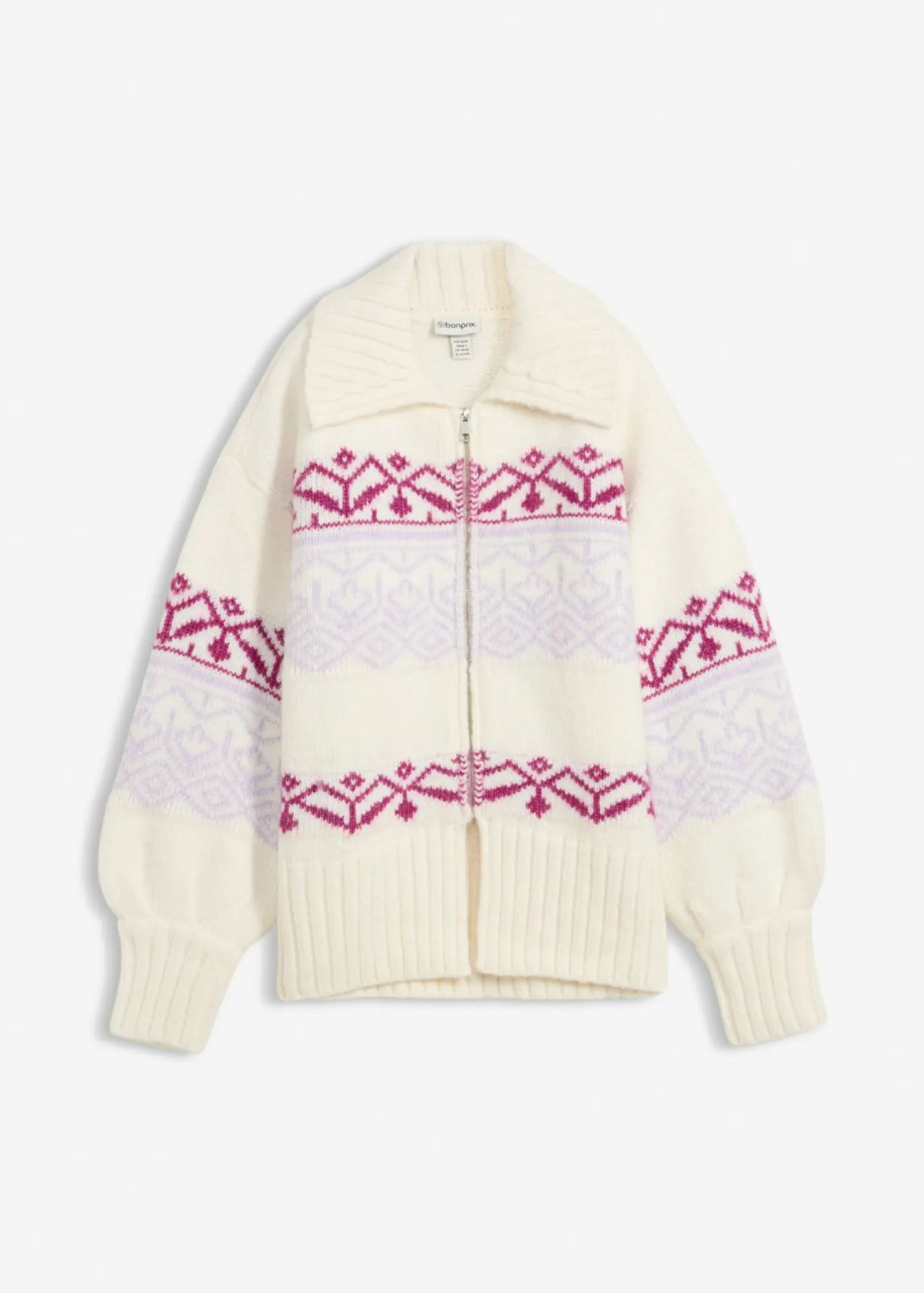 Discount Chaqueta corta de punto con patrón nórdico Mujer Jerséis