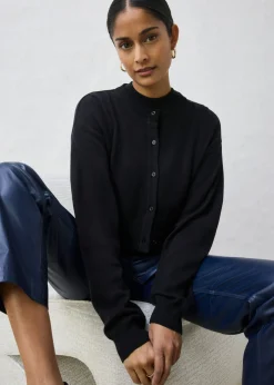 Outlet Chaqueta corta de punto con contenido de seda Mujer Premium|Jerséis