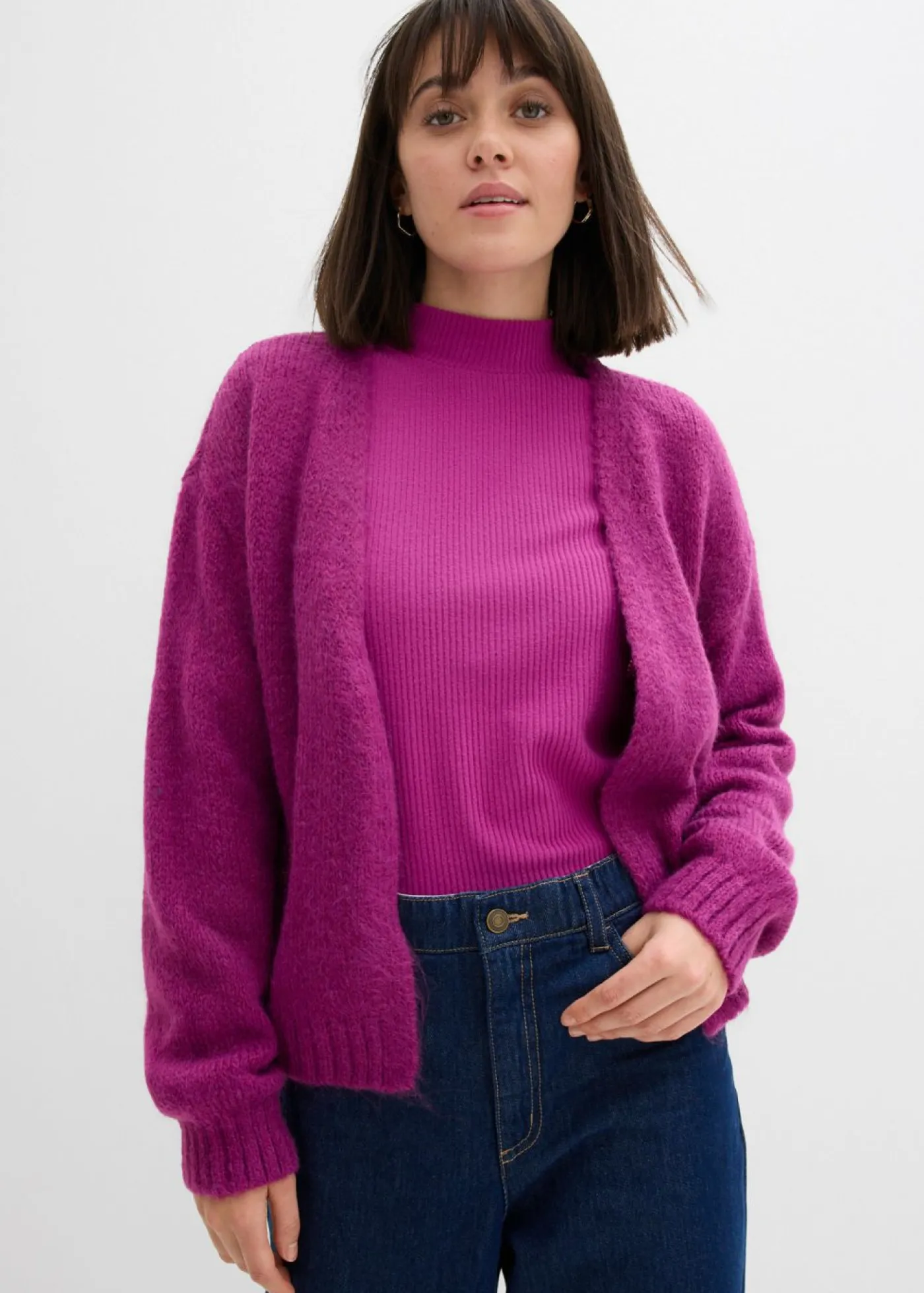 Online Chaqueta corta de punto grueso con corte holgado Mujer Jerséis|Ropa De Punto