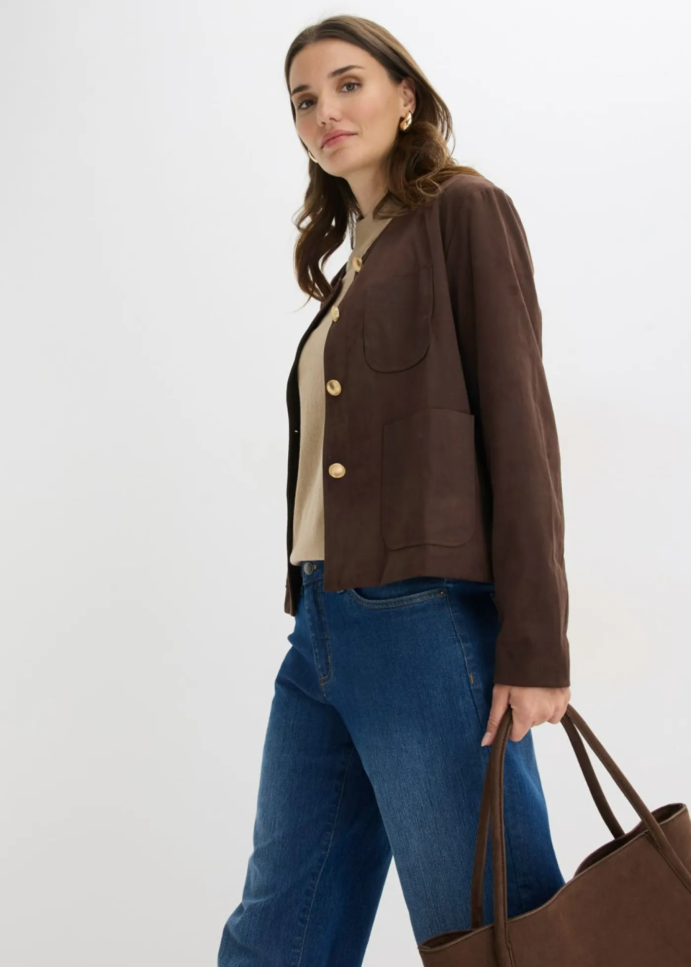 Online Chaqueta de ante sintético Mujer Chaquetas Y Abrigos