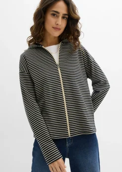 Online Chaqueta de chándal a rayas de mezcla de algodón Mujer Ropa Cómoda