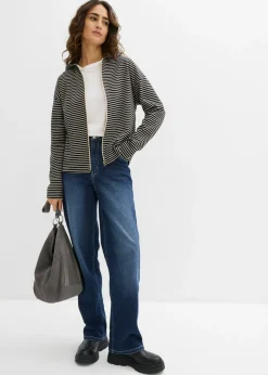 Online Chaqueta de chándal a rayas de mezcla de algodón Mujer Ropa Cómoda