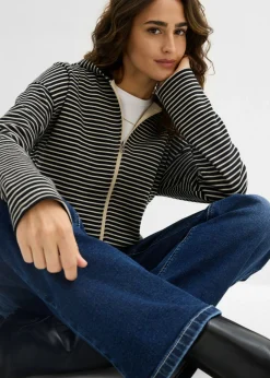 Online Chaqueta de chándal a rayas de mezcla de algodón Mujer Ropa Cómoda