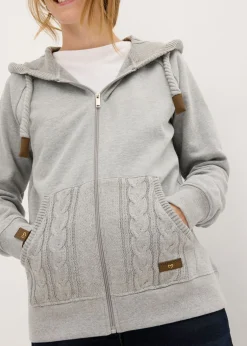 New Chaqueta de chándal con capucha de punto y bolsillo Mujer Ropa Cómoda