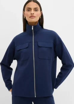 Discount Chaqueta de chándal de mezcla de viscosa ligeramente brillante Mujer Esenciales|Ropa Cómoda